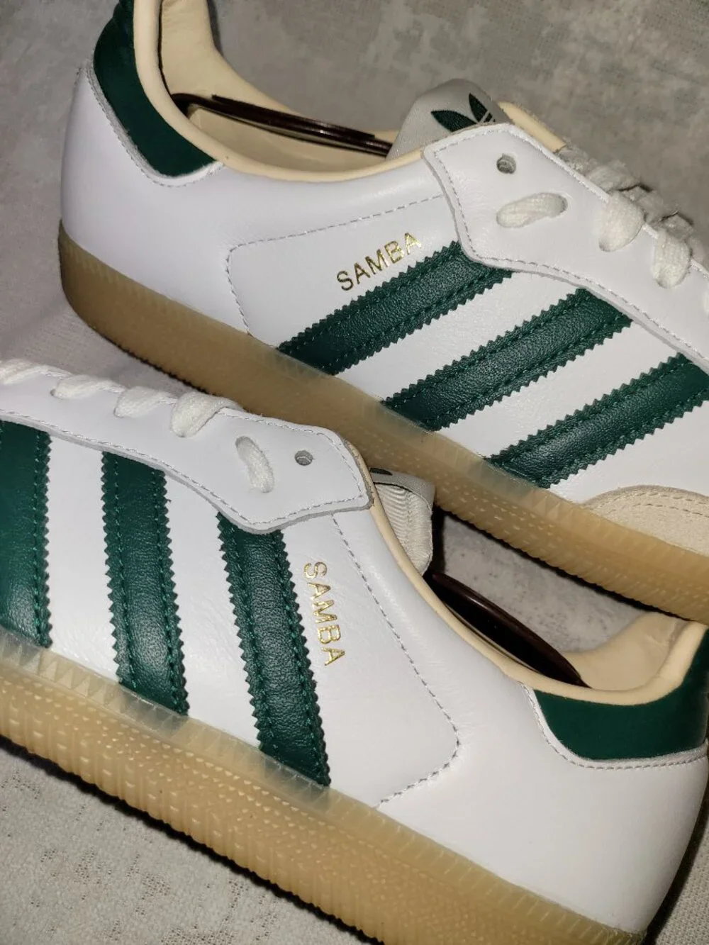 Adidas Men’s Samba OG Originals Size 9 White Collegiate Green Gum JS3831 Shoes - Picture 14 of 16